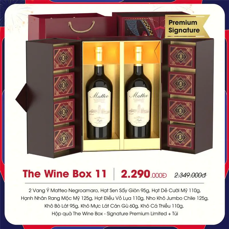 Hộp quà tết rượu vang The Wine Box 11